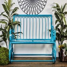 Turquoise Metal Eclectic Bench, , alternate image number null