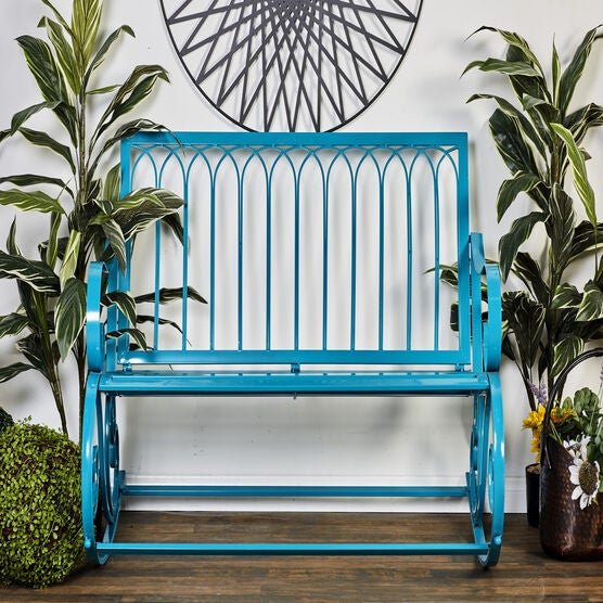 Turquoise Metal Eclectic Bench, , alternate image number null