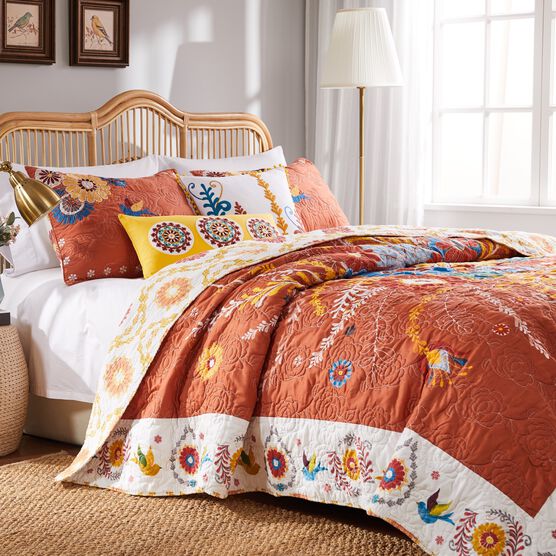Topanga Quilt Set , ORANGE, hi-res image number null