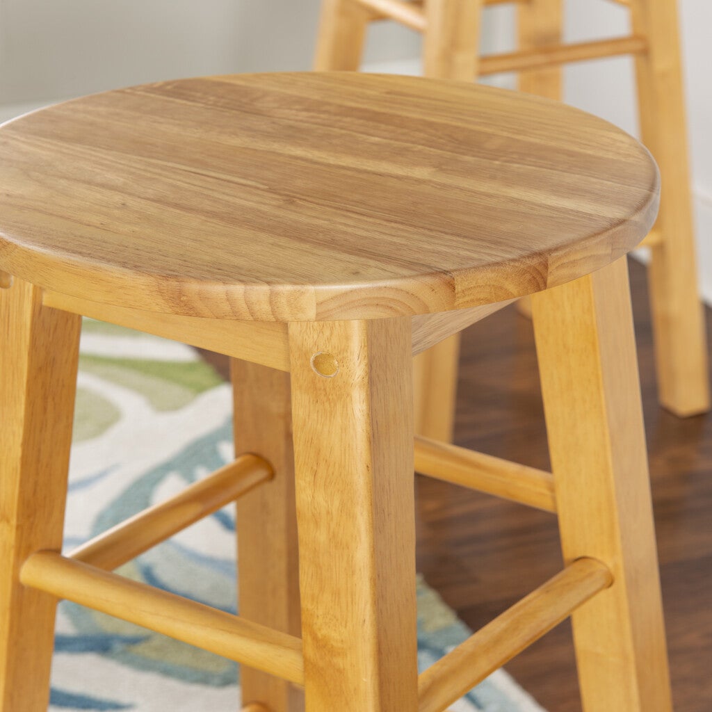 Triple-stool assembly with four legs and supporting braces