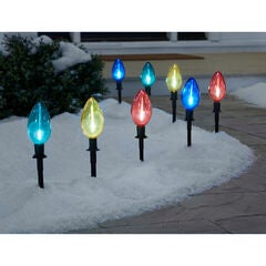 LED C7 Bulb Multi-Color Pathway Lights, Set of 8