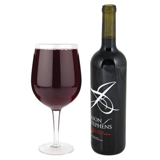 Big Swig: Full Bottle Wine Glass, CLEAR, hi-res image number null
