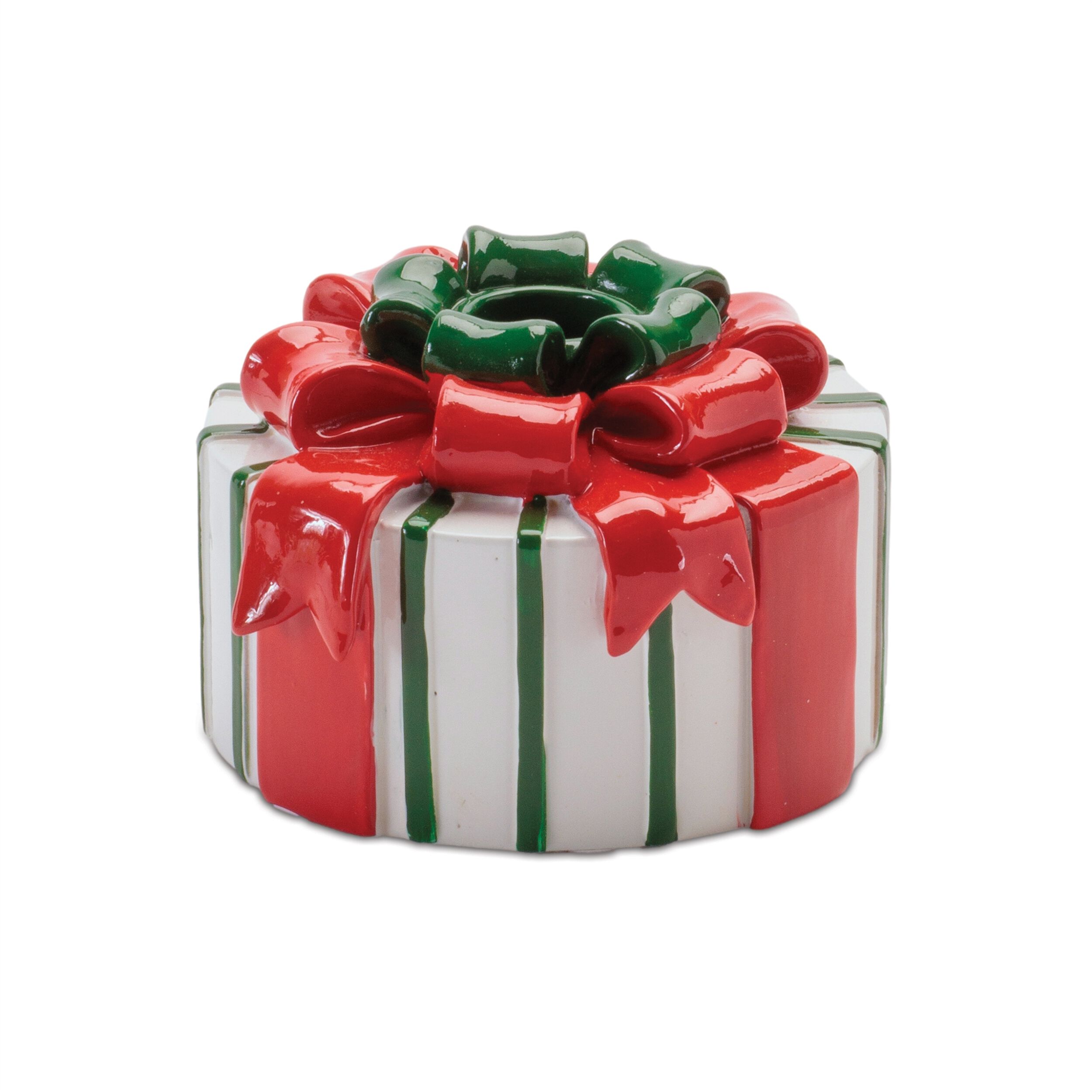 Holiday Present with Taper Candle Holder (Set of 3), RED WHITE GREEN, alternate image number 4