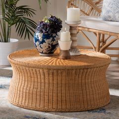 Caroline Round Natural Rattan Coffee Table