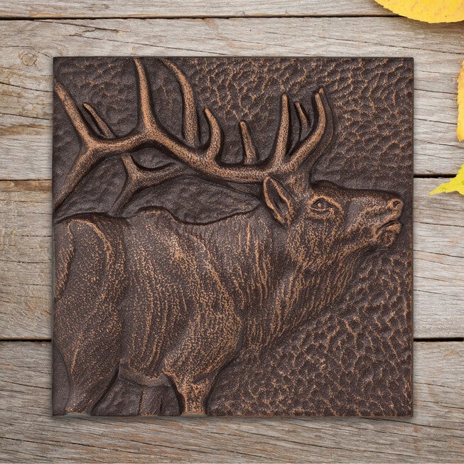 Elk 8 inches x 8 inches Indoor Outdoor Wall Décor, ANTIQUE COPPER, hi-res image number 0
