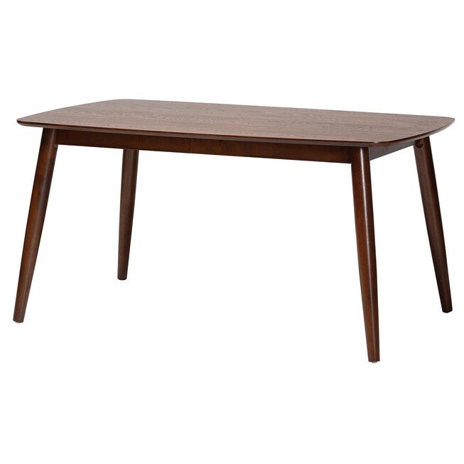Flora Mid-Century Modern Black Finished Wood Dining Table, WALNUT BROWN, hi-res image number null