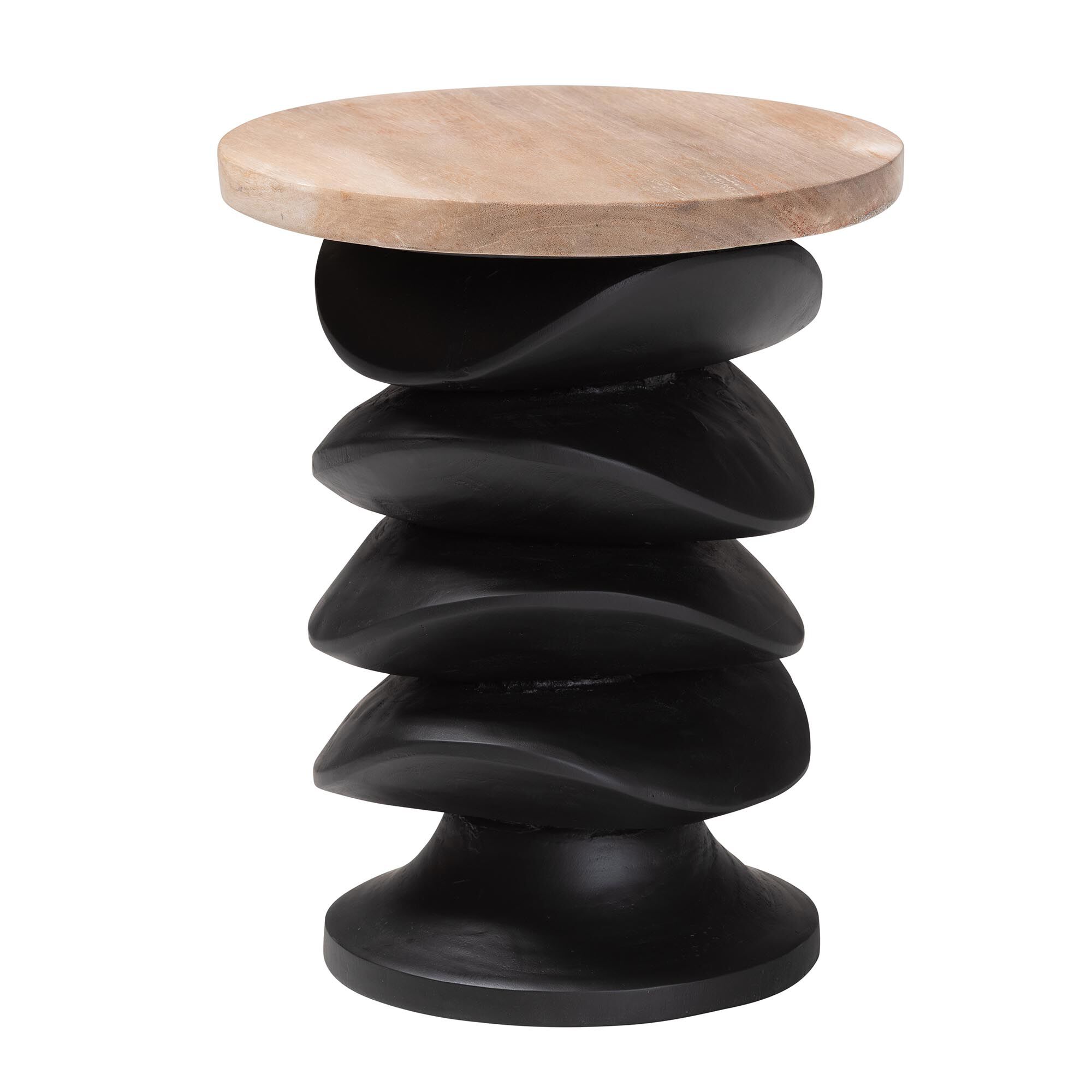 Ziva End Table with Petrified Wood Top, BROWN, alternate image number 1