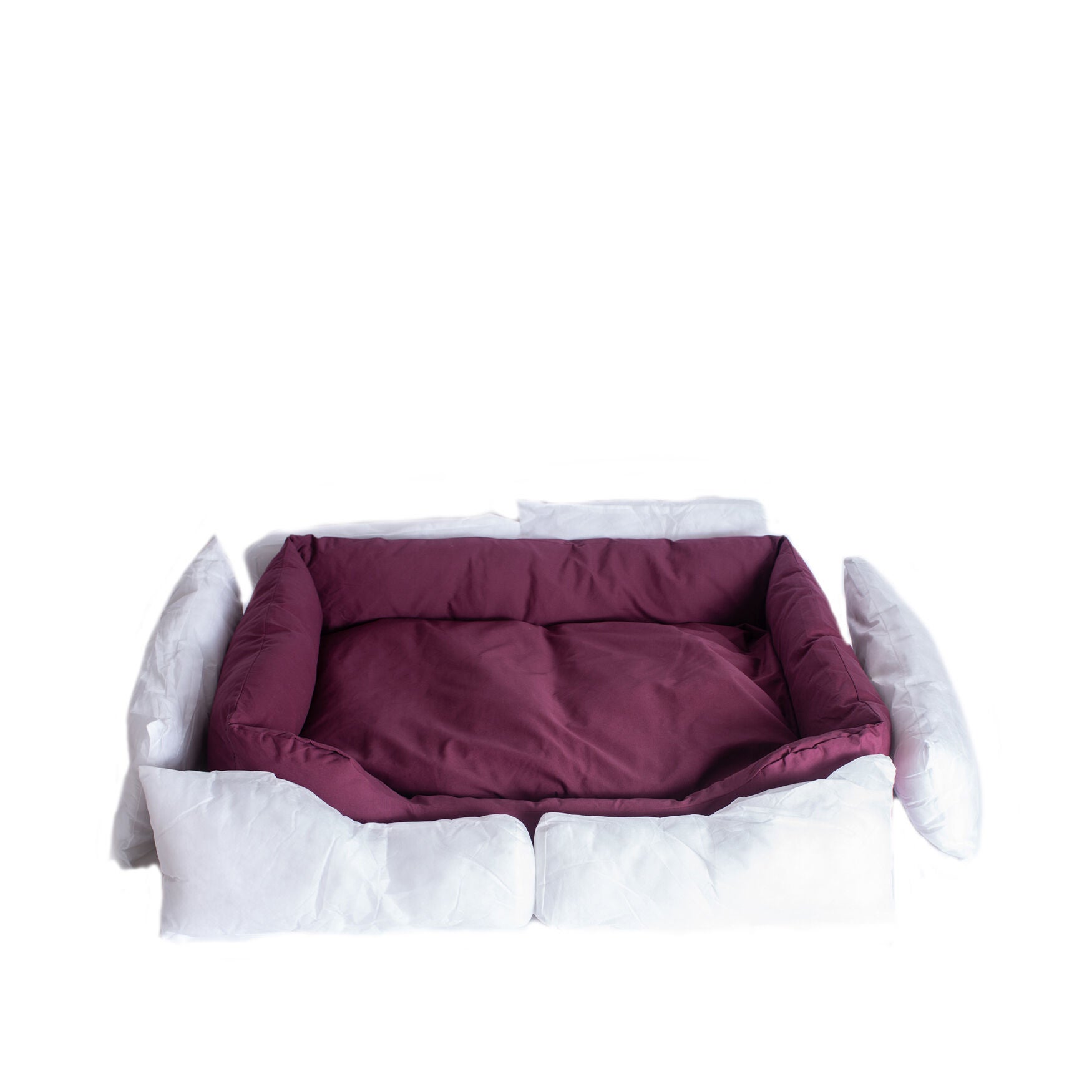 Bolstered Dog Bed, Anti-Slip Pet Bed, Burgundy, X-Large, , alternate image number 7