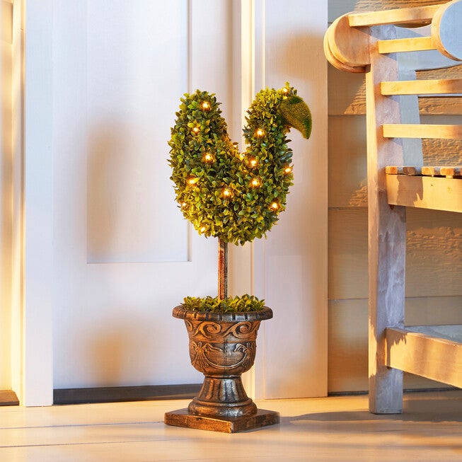 Pre-Lit Swan Topiary, GREEN, hi-res image number 0
