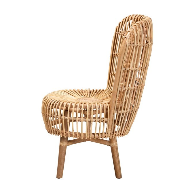 Nagoya Modern Bohemian Natural Rattan Tall Lounge Chair, , alternate image number 2