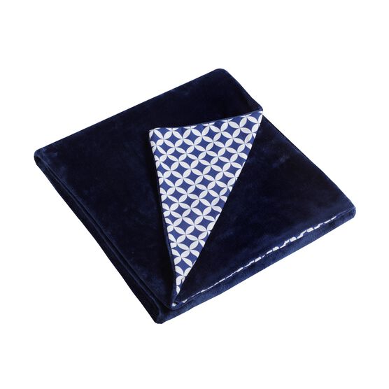 Soft Microfiber Geometric Duvet Cover for Weighted Blanket , NAVY, hi-res image number null