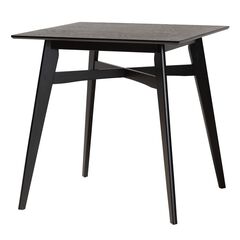 Leena Mid-Century Modern Black Finished Wood Counter Height Pub Table