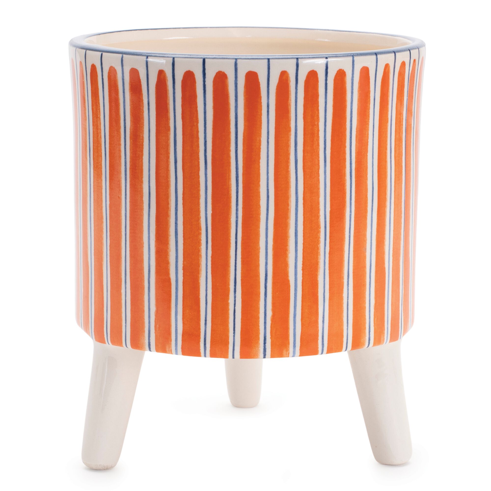 Footed Stripe Planter (Set of 2), ORANGE/BLUE, hi-res image number 0