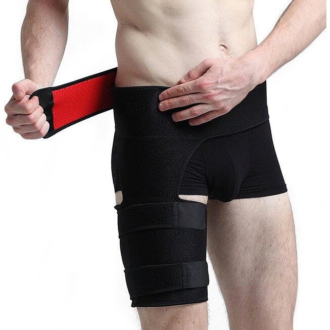 Non Slip Compression Adjustable Hip Brace Wellness, RED, hi-res image number null