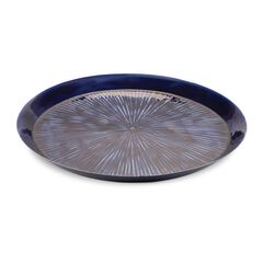 Round Etched Metal Tray 13.5IND