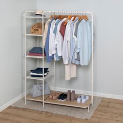 Freestanding Clothing Rack With Shelves