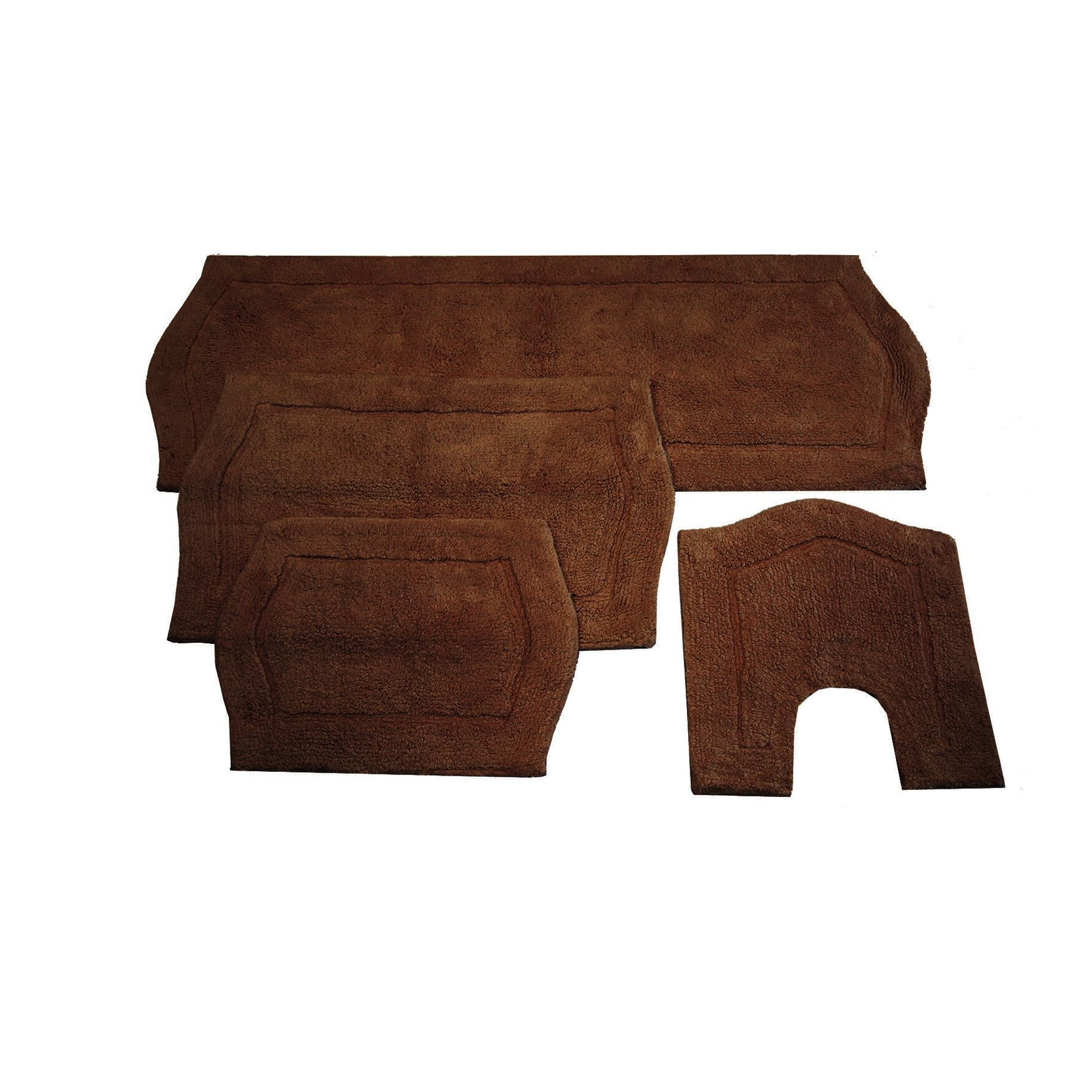 Waterford 4-Pc. Bath Rug Set Blue, CHOCOLATE, hi-res image number 0