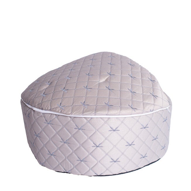 Cuddle Cave Cat Bed With Detachable & Collasible Zipper Top, Medium, Pale Silver and Beige, , alternate image number null