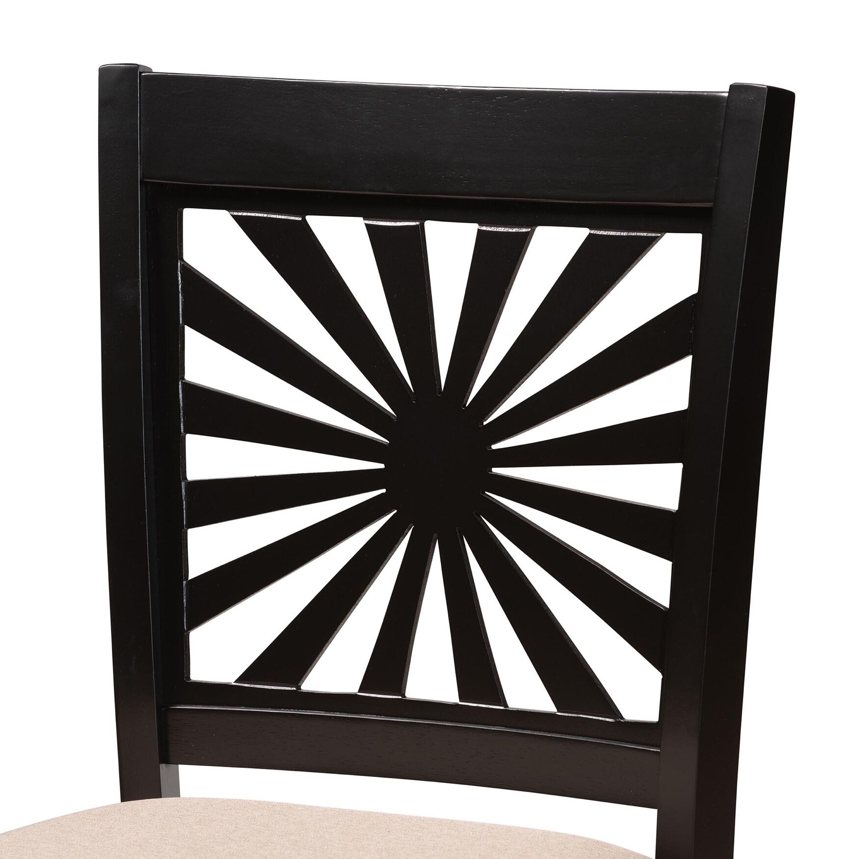 Olympia Modern Beige Fabric And Espresso Brown Finished Wood Counter Stool, , alternate image number 3