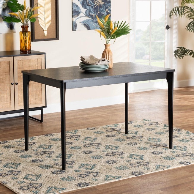 Sherwin Mid-Century Modern Black Finished Wood Dining Table, , alternate image number 22