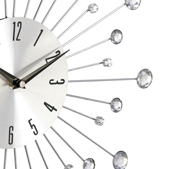Silver Glam Metal Wall Clock, , alternate image number 2