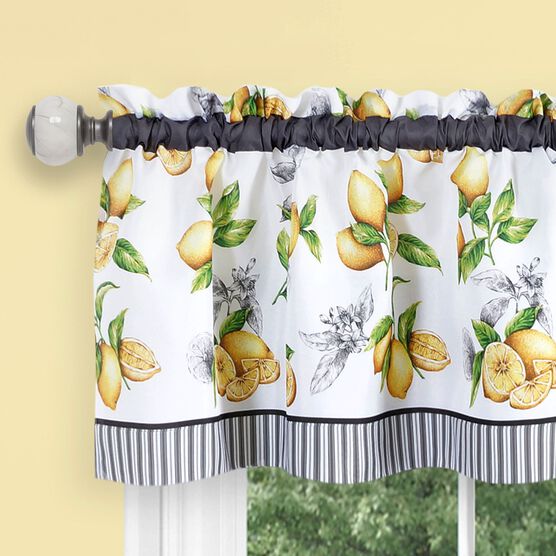 Lemon Drop Tier and Valance Window Curtain Set, , on-hover image number null