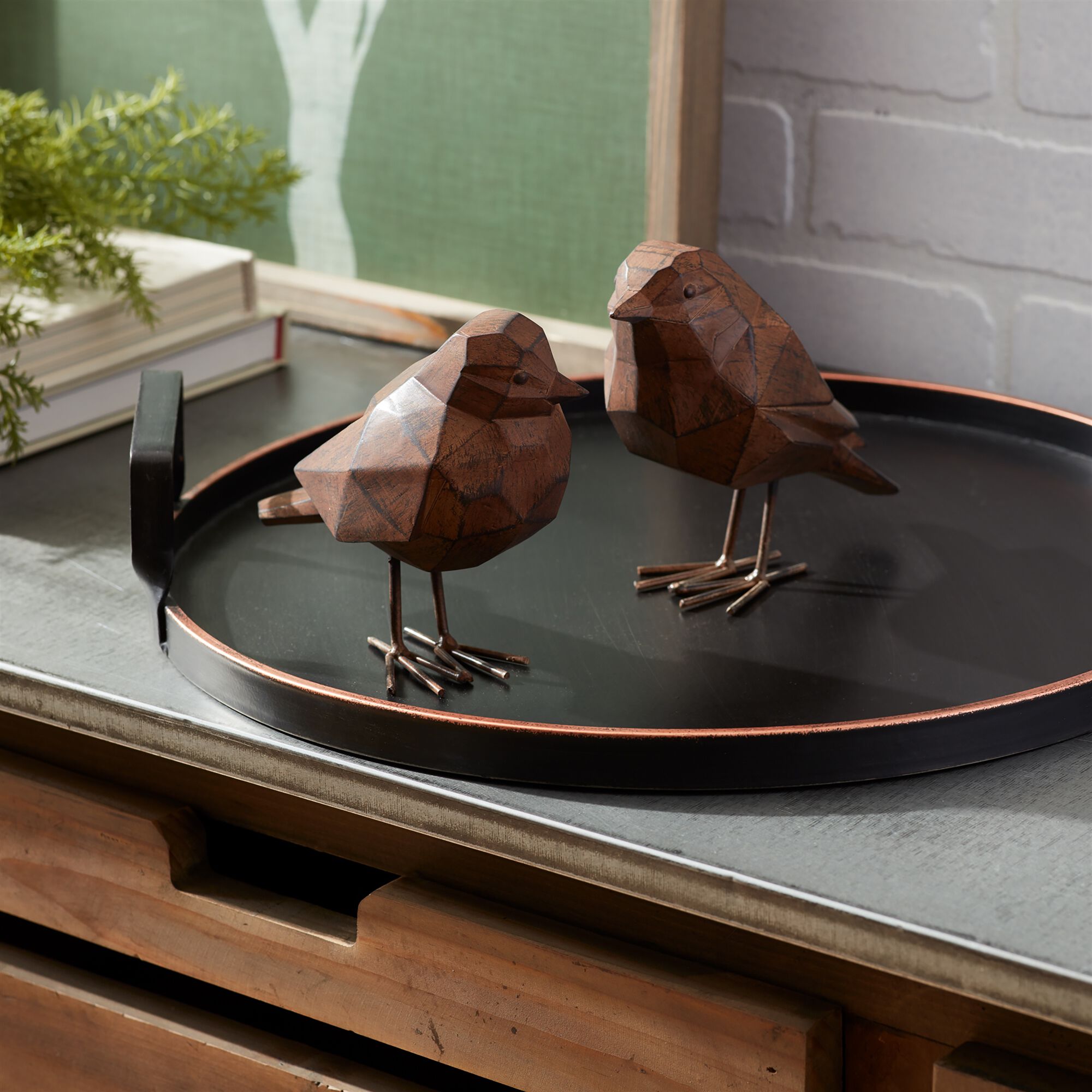 Modern Black and White Chicken Decor (Set of 2), BLACK/WHITE, alternate image number 2