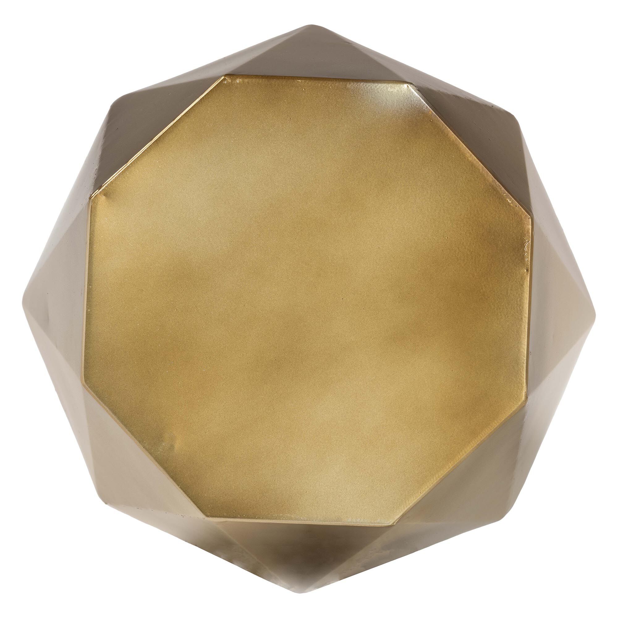 Baxton Studio Salman Geometric Bronze Metal Accent Table &ndash; Faceted Modern Side Table for Indoor or Semi-Outdoor Use, BRONZE, alternate image number 4