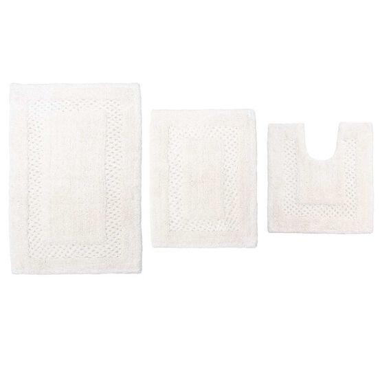 Classy Bathmat 3 Piece Bath Rug Collection, IVORY, hi-res image number null