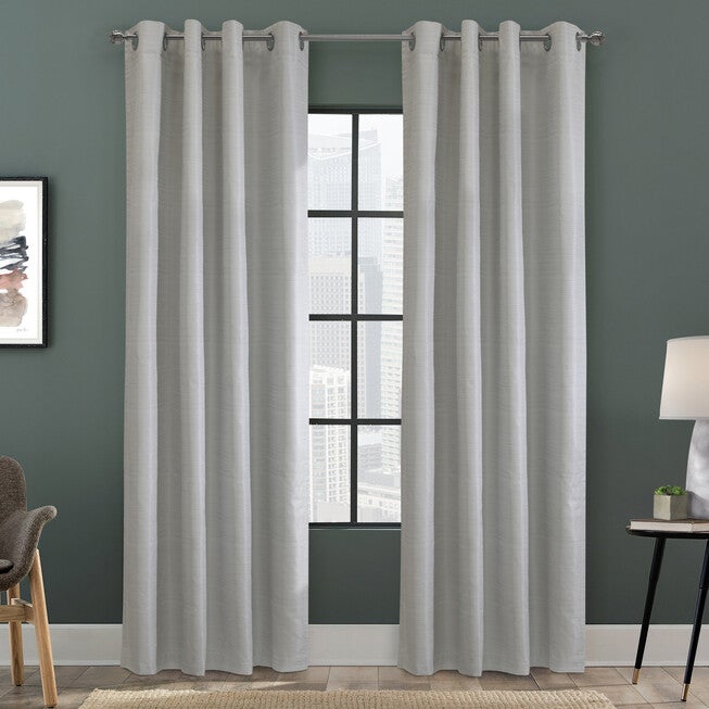 Shadow Blackout Grommet Curtain Panel, OYSTER, hi-res image number 0