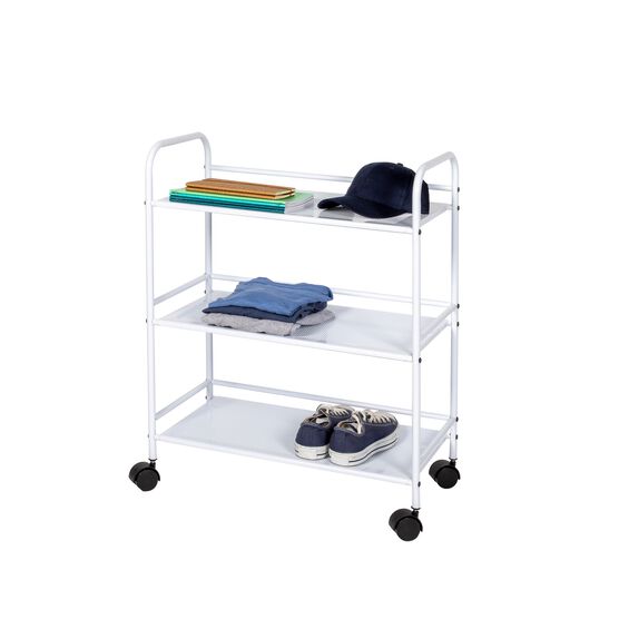 3 Tier Metal Cart With Wheels, Black, , alternate image number null