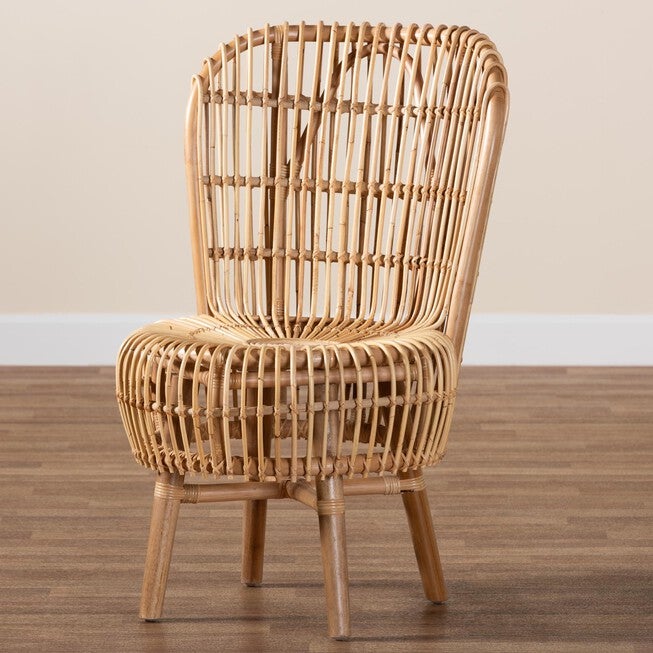 Nagoya Modern Bohemian Natural Rattan Tall Lounge Chair, , alternate image number 8