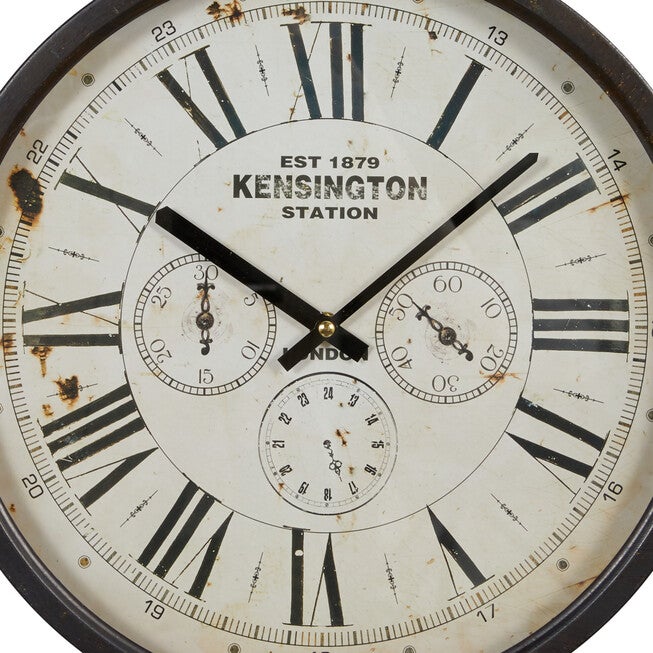 Brown Vintage Metal Wall Clock, , alternate image number null