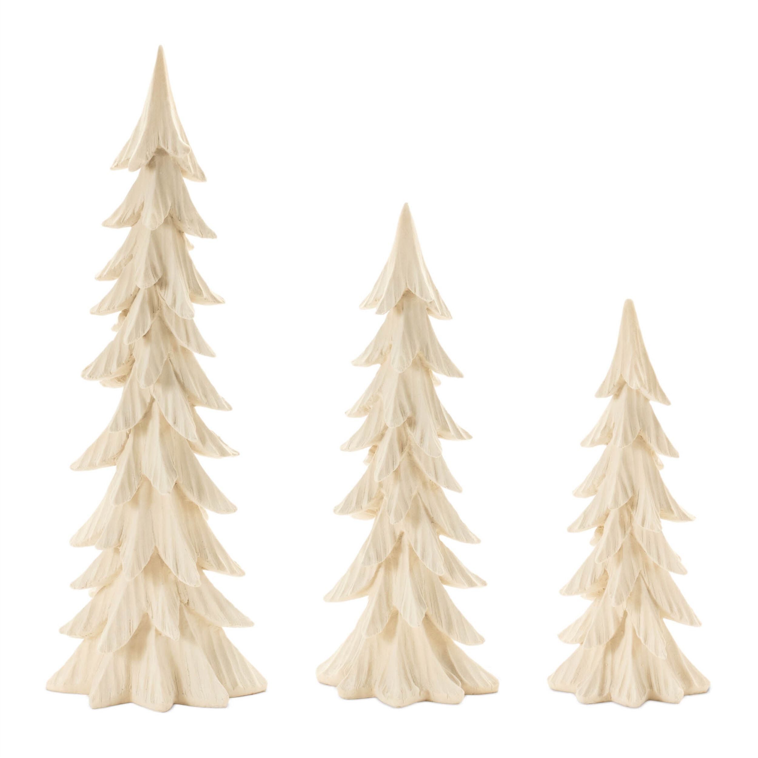 Velvet Pine Tree (Set of 3), BEIGE, hi-res image number 0