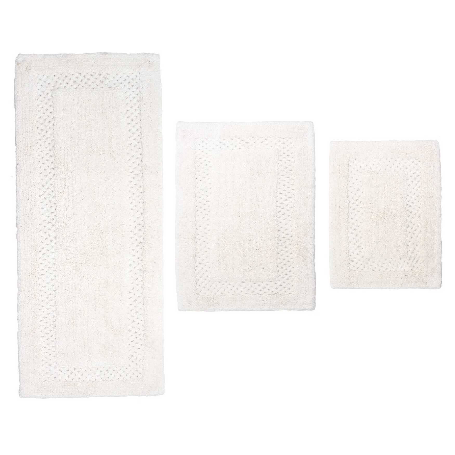 Classy Bathmat 3 Piece Bath Rug Collection, IVORY, hi-res image number 0