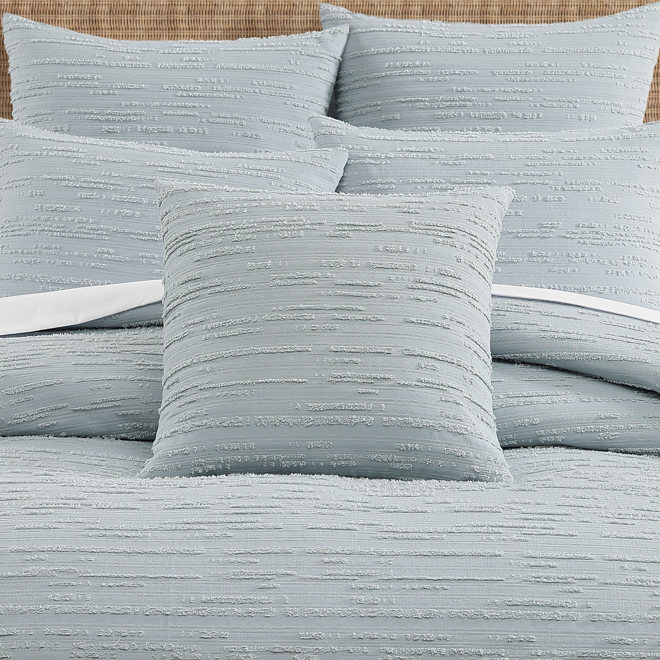 OSLO AQUA 20 inches SQUARE DECORATIVE THROW PILLOW, AQUA, hi-res image number 0