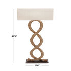Brown Jute Rope And Iron Rustic Floor Lamp, , alternate image number null