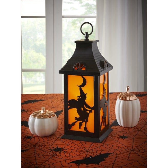13 inchesH Witches Lantern, BLACK ORANGE, hi-res image number 0