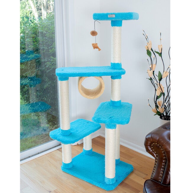 Real Wood 61 inches Cat Climber Junggle Tree With Platforms, , on-hover image number null