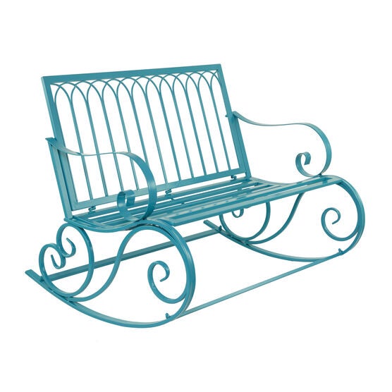 Turquoise Metal Eclectic Bench, , alternate image number null
