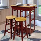 Breakfast Cart with Drop-Leaf Table-Red, , alternate image number null