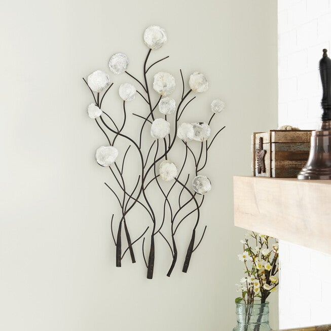 White Metal Coastal Abstract Wall Decor, , alternate image number null