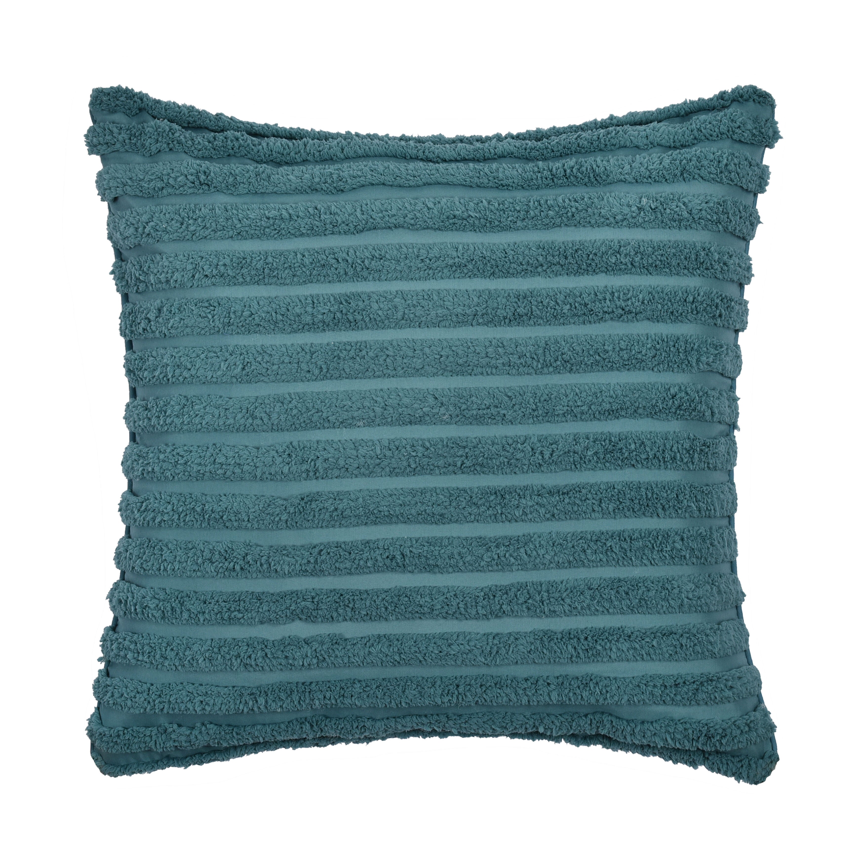 DARBY 20 inches SQUARE DECORATIVE THROW PILLOW, TEAL, hi-res image number 0