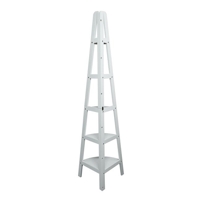 5-Shelf Corner Ladder Bookcase - White, , alternate image number null