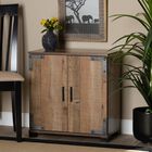 Cyrille Farmhouse Rustic Wood 2-Door Shoe Cabinet Furniture, , alternate image number null