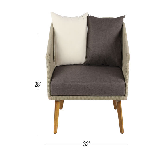 Grey Metal Modern Outdoor Chair, , alternate image number null