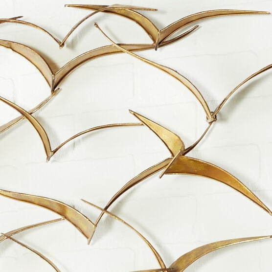 Gold Metal Coastal Birds Wall Decor, , alternate image number null
