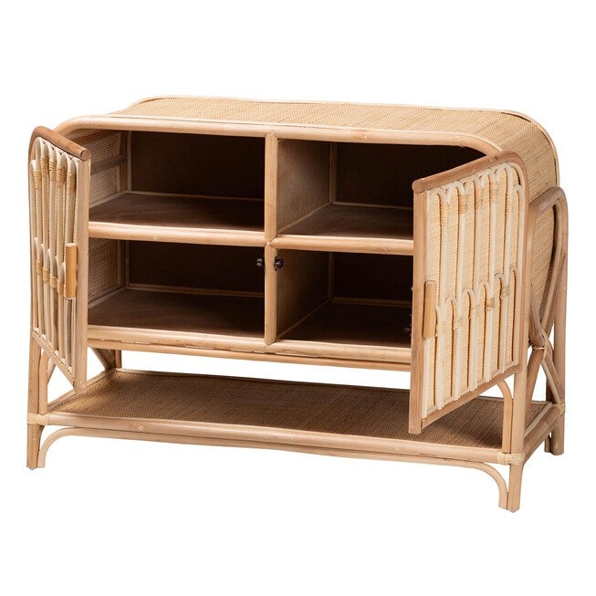 Gitano Bohemian Natural Rattan 2-Door Storage Cabinet, , on-hover image number null