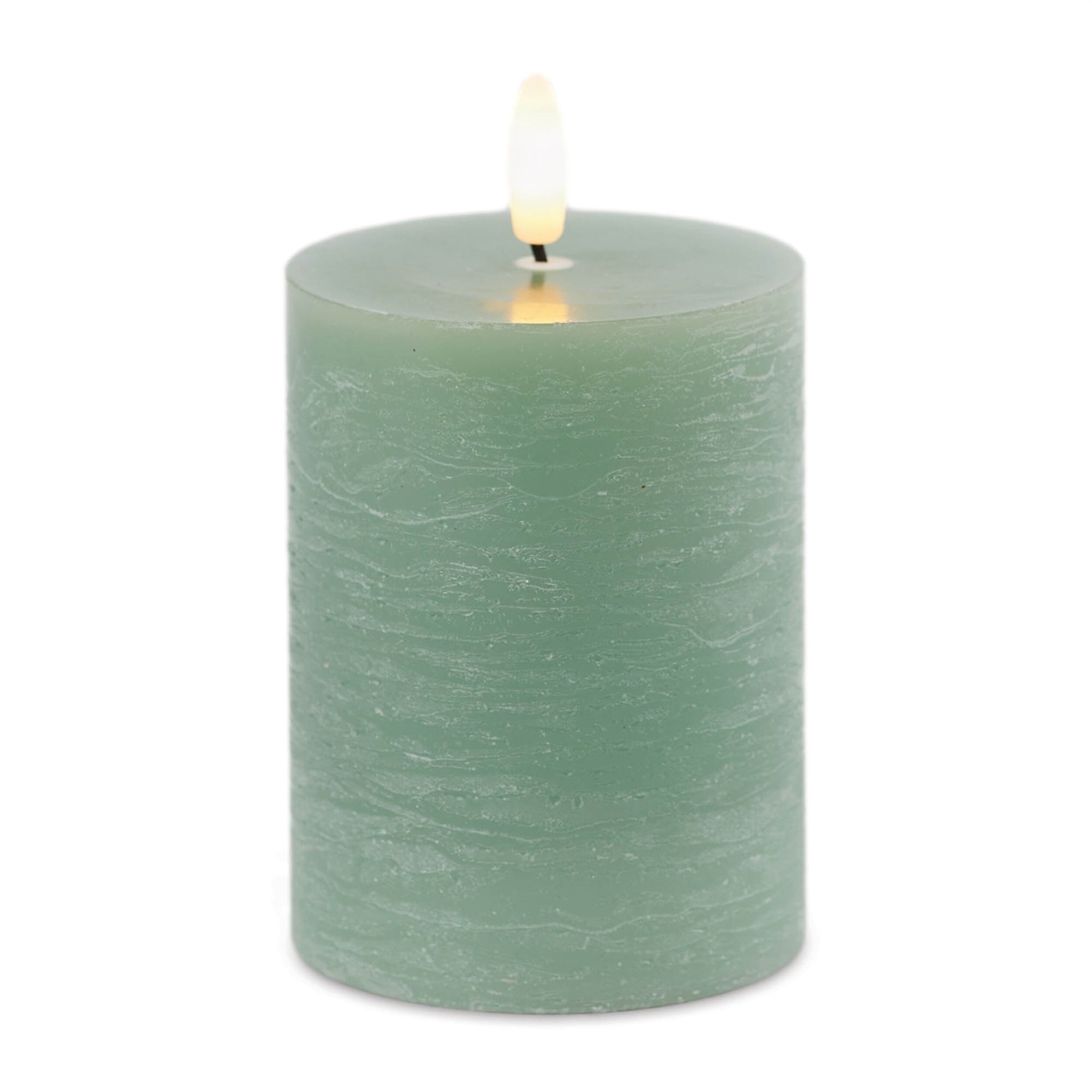 FIA Wick Green Pillar Candle (Set of 2), GREEN, hi-res image number 0