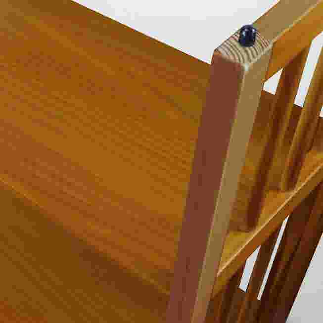 close-up of the bookcase corner joint